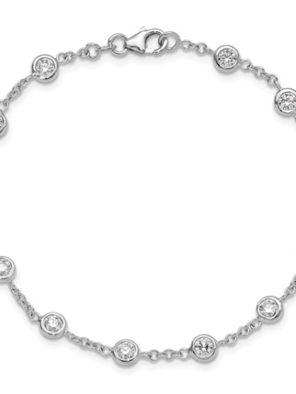 Herco 18K White Gold Lab Grown Diamond Station Bracelet 1.54 CTW 7.5